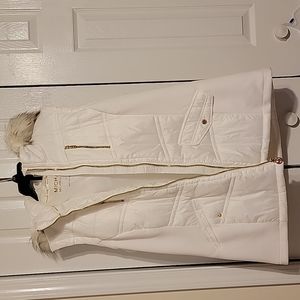 Michael Kora puff jacket vest, white, 1x